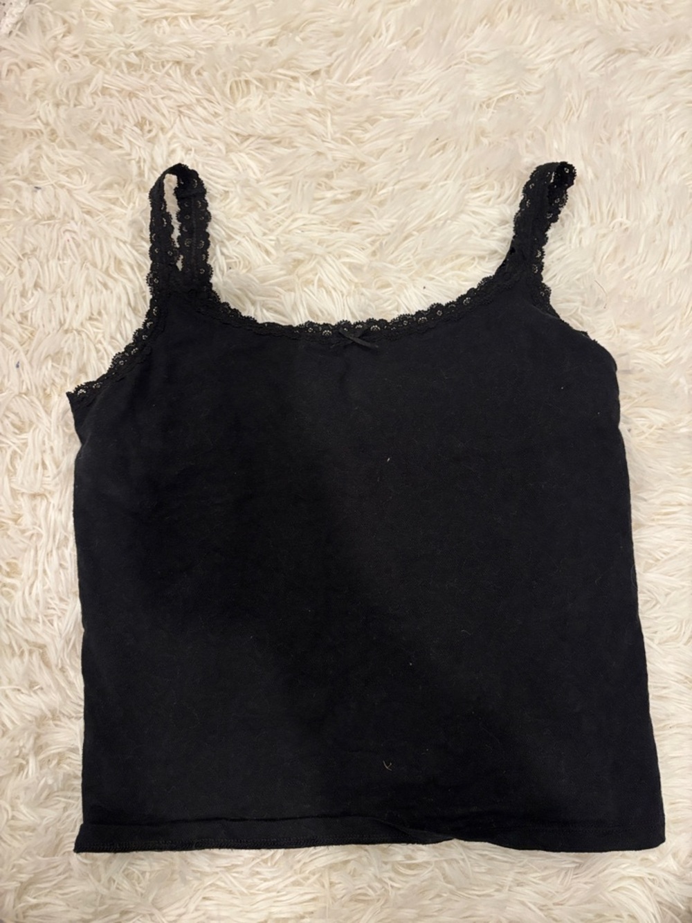 aerie Black Lace-Trim Cami